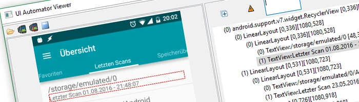 Android UiAutomatorViewer zur UI Analyse Bild