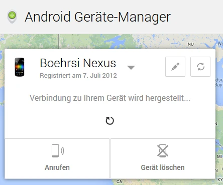 Android Geräte-Manager komplett verfügbar Bild