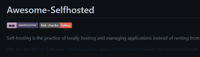 Dienste zum selber hosten - Die Awesome-Selfhosted Liste Bild