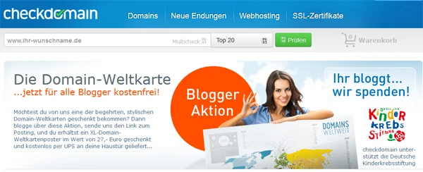 Gratis Domain-Weltkarte für Blogger Bild