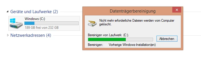 Windows 8.1 - Nach Upgrade aufräumen nicht vergessen Bild