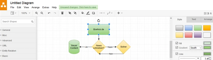 Diagramme im Browser erstellen mit draw.io Bild