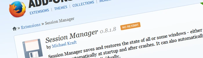 Firefox Session Manager Addon - Sitzungen sichern leicht gemacht Bild
