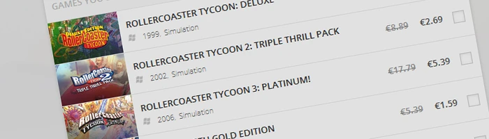 RollerCoaster Tycoon Angebot auf GOG.com Bild