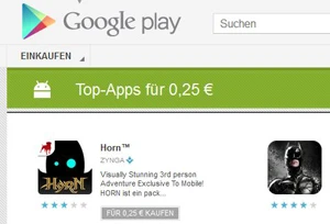 Play Store mit 25 Cent Angeboten Bild