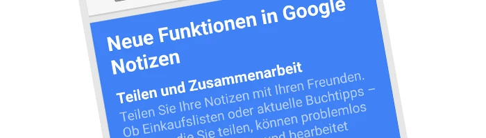 Google Notizen - Endlich gemeinsame Notizen möglich Bild