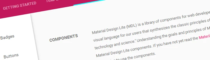 Material Design Lite - Design für Webseiten Bild