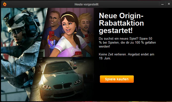 Origin mit Angeboten Bild