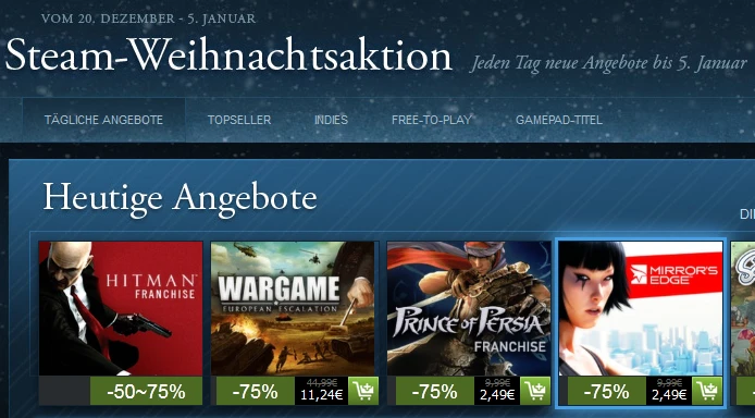 Weihnachten im Steam Store Bild