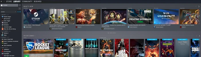 Steam Library mit neuem Design Bild