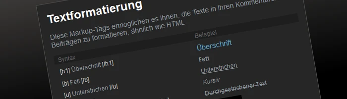 Steam - Textformatierung im Workshop Bild