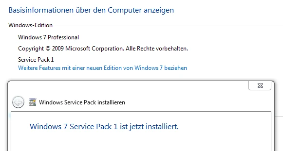 Windows 7 Service Pack 1 ist da Bild