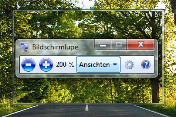 Zoomen / Bildschirmlupe unter Windows 7 Bild